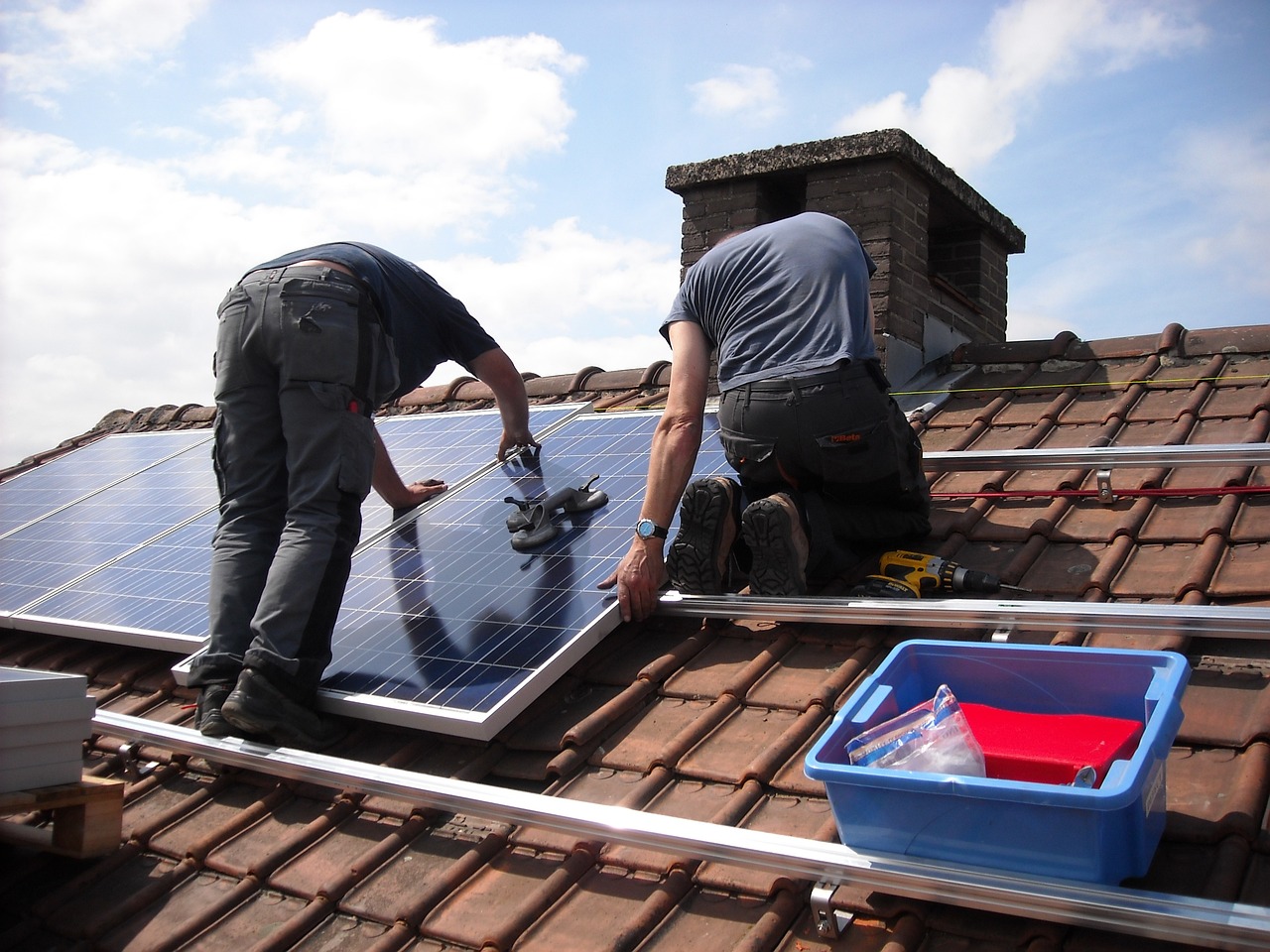 A professional installation of solar panels